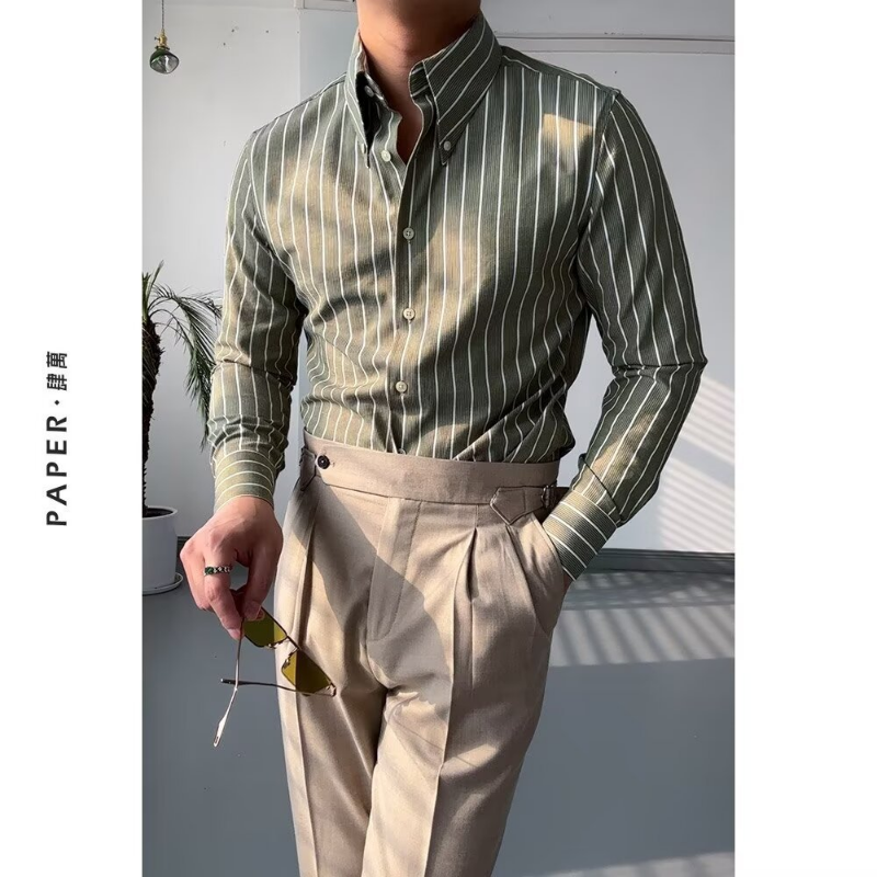 Chemise à manches longues coupe ample haut d'été décontracté pour hommes