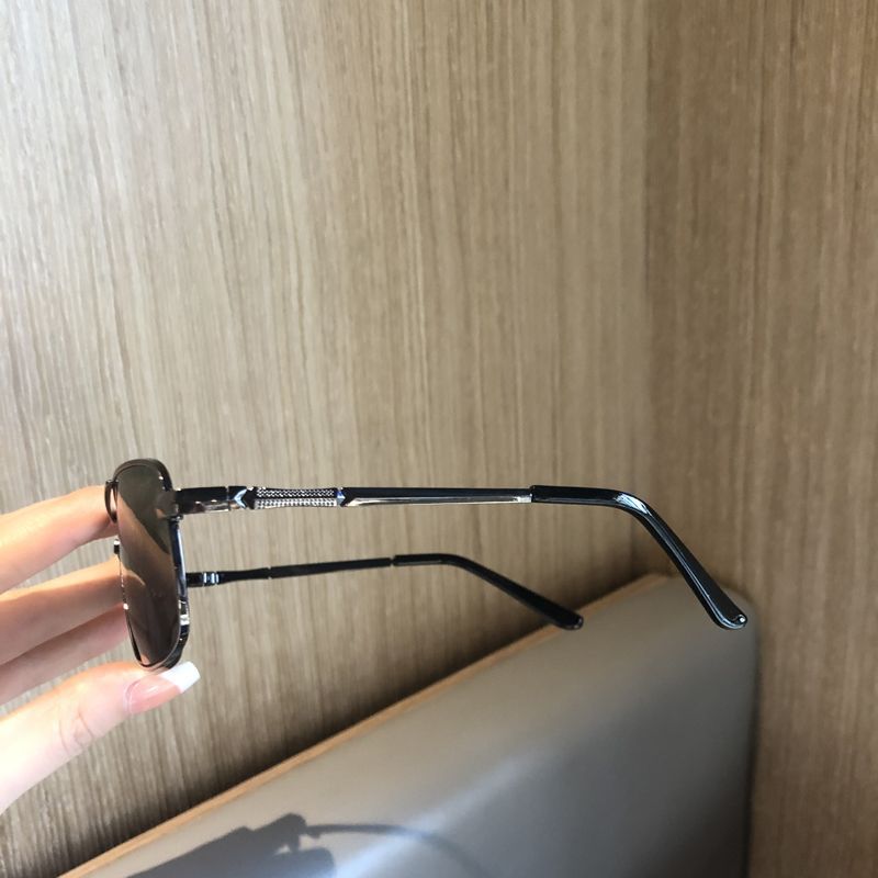 Lunettes de soleil pour hommes, verre cristal pour la conduite, grand visage, UV400, vertes, en métal, haute qualité, Double faisceau, nouvelle collection 2025