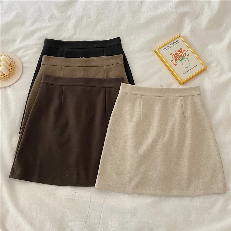 Mini-jupes A-line pour femmes, vêtements au-dessus du genou, style de rue preppy basique, prédominant, sexy, minimaliste, BF, le plus récent, été