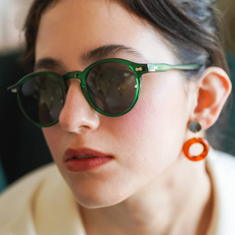 Lunettes de soleil rondes rétro pour hommes et femmes, petites lunettes de soleil polarisées à la mode pour hommes et femmes, nuances littéraires Vintage, lunettes de conduite