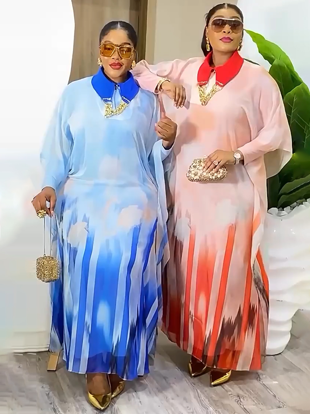 Robes en mousseline pour femmes, ensemble 2 pièces, vêtements imprimés Dashiki africain, longue robe, Kaftan Dubaï Turquie, Boubou ample, robes de soirée et de bal