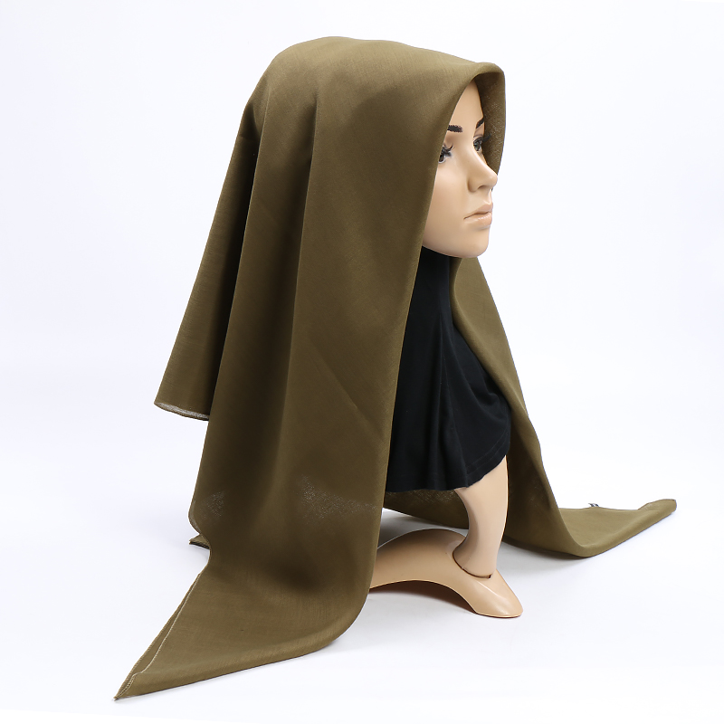 Foulard carré en Viscose et coton pour femmes musulmanes, Turban, couvre-chef islamique, perle du Ramadan, 110x110cm
