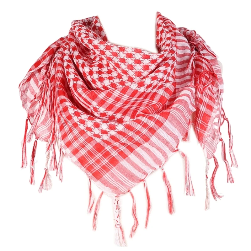 Ethnique Keffiyeh foulard à franges Arafat Hijab Shemagh écharpe arabe visage couverture anti-poussière bandeau musulman arabe Bandana châle