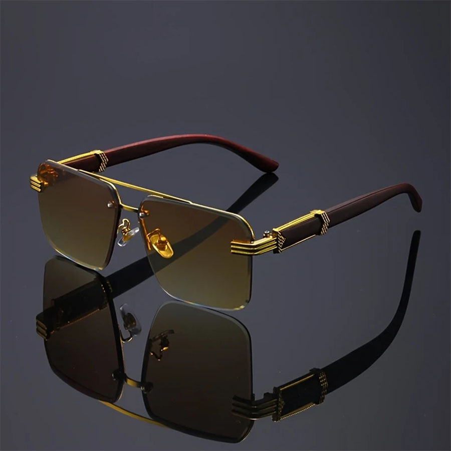 Une paire de lunettes de soleil tendance texturées à double pont, idéales pour le streetwear, les fêtes, les festivals de musique, les cadeaux et les vacances