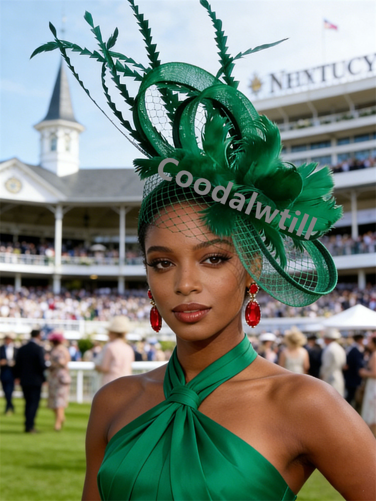 Voiles de mariée plume Fascinator chapeau femmes dames église Derby fête chapeaux dames Femme élégant fête Banquet cheveux pilulier casquettes