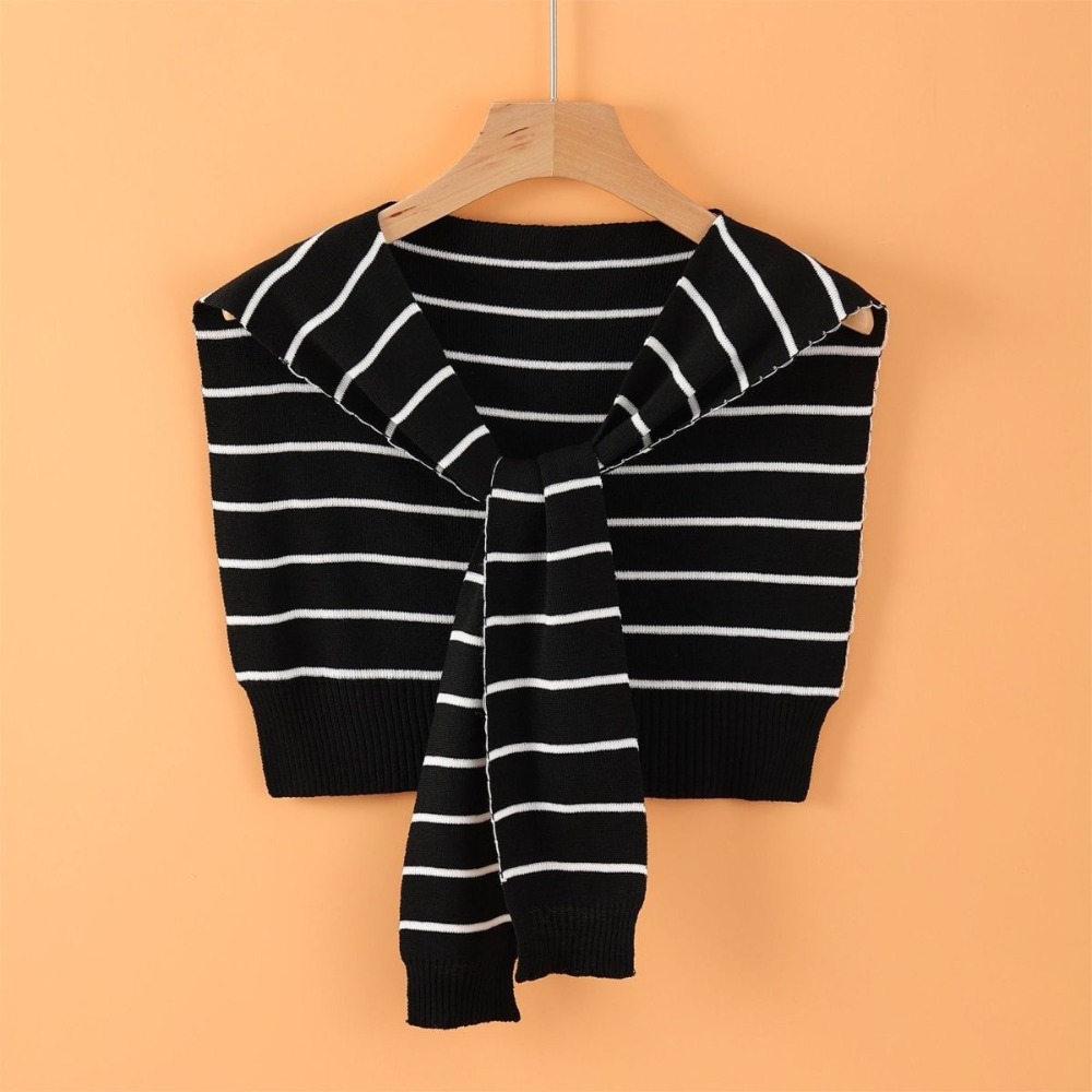 Écharpe châle tricotée tendance, design à nœuds fins, cape en laine, couleur unie, protège-cou, faux col pour femme