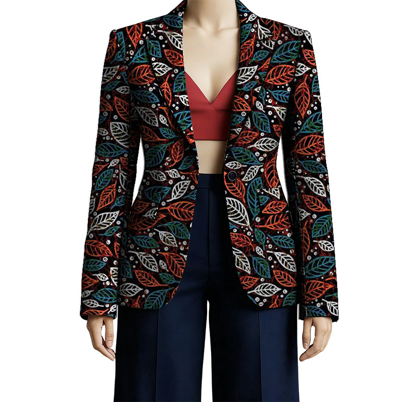 Vestes de costume de Couture africaine pour femmes, blazer Ankara imprimé coloré pour mariage, manteau court de fête