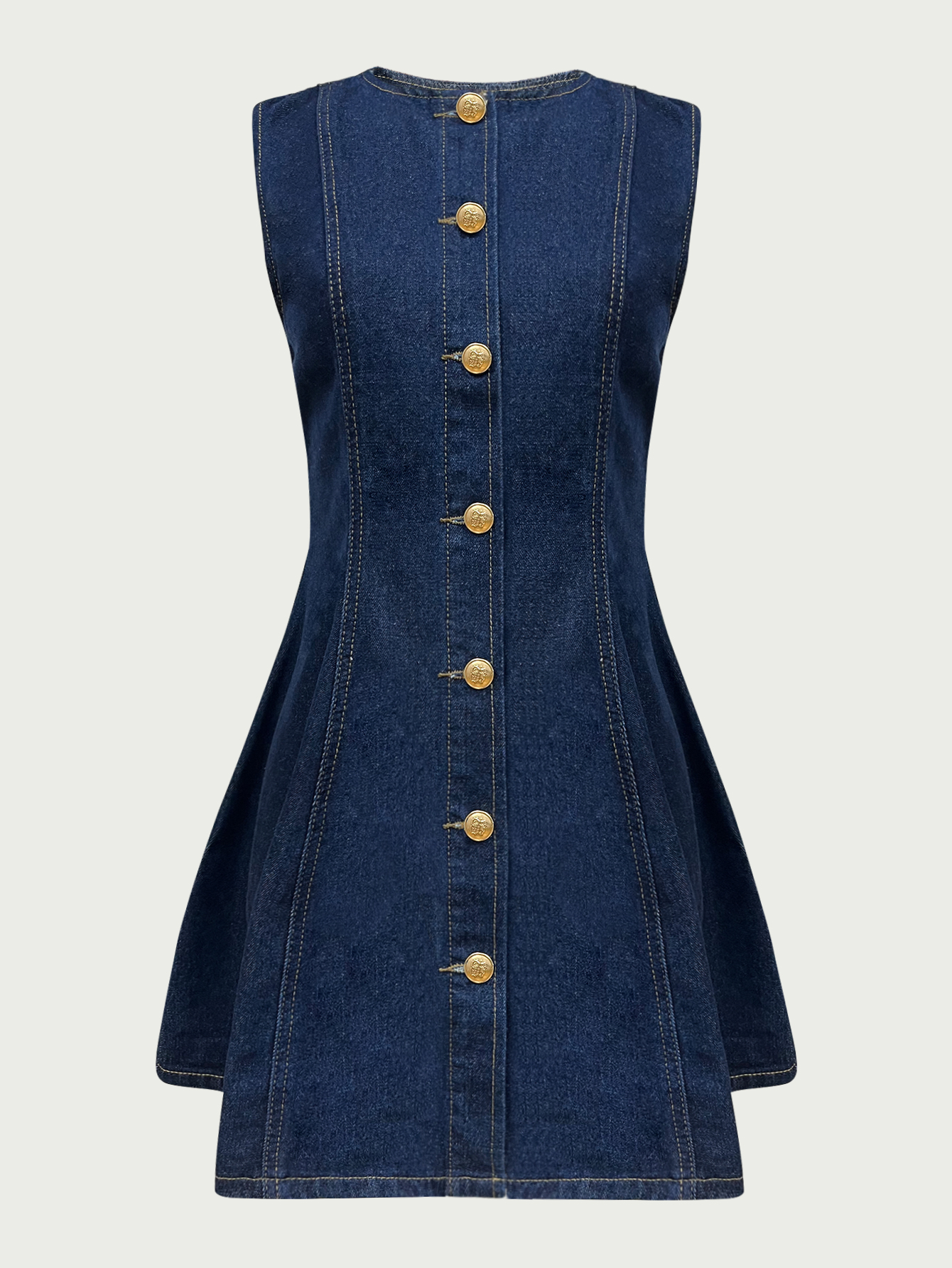 Robe élégante pour femme, sans manches, boutonnée, en jean, nouvelle collection 2026, pour les sorties quotidiennes