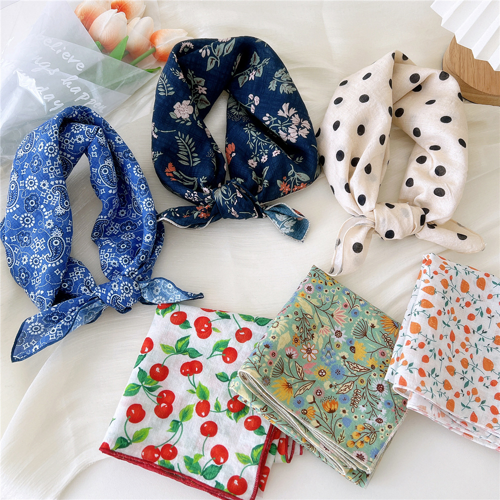 Foulard bandana en coton, 55x55cm, turban, châle, écharpe de sauna, mouchoir, accessoires pour cheveux