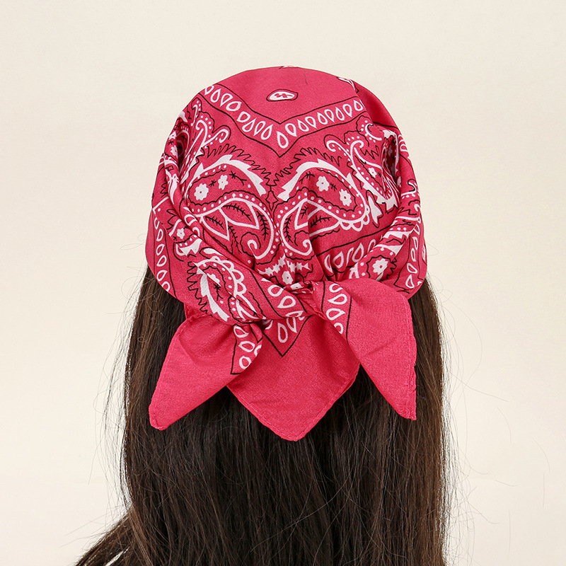 Mode bohème imprimé Bandana bandes de cheveux pour femmes Turban bandeau carré écharpe mouchoir cheveux accessoires Bonnet Hijab