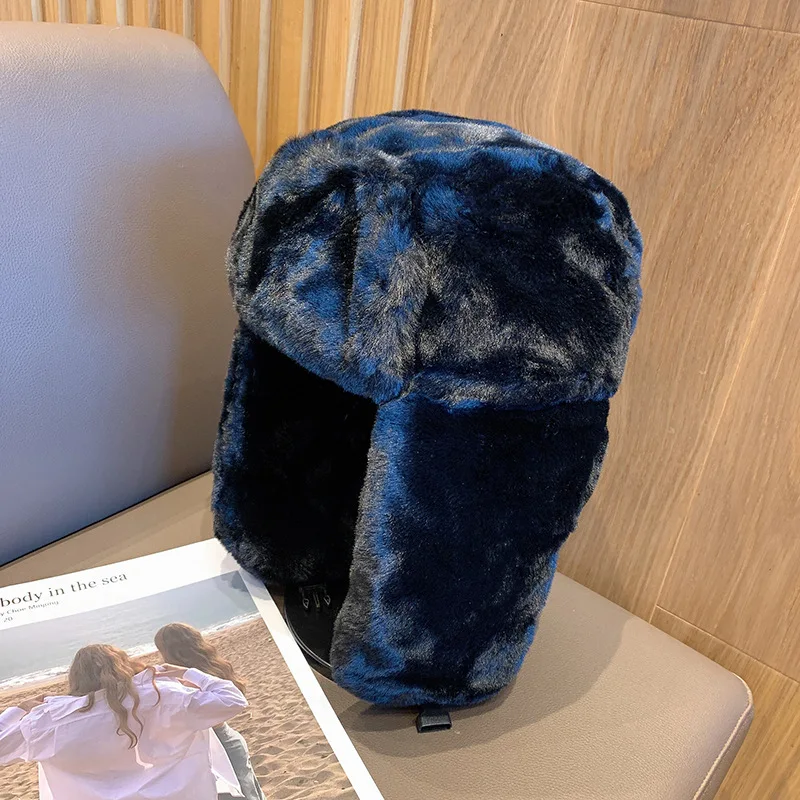 Bonnet chaud épais pour femme, casquette russe, mode coréenne, chapeau de pilote à oreillettes Ushanka, tendance, chapeau de bombardier réglable, hiver
