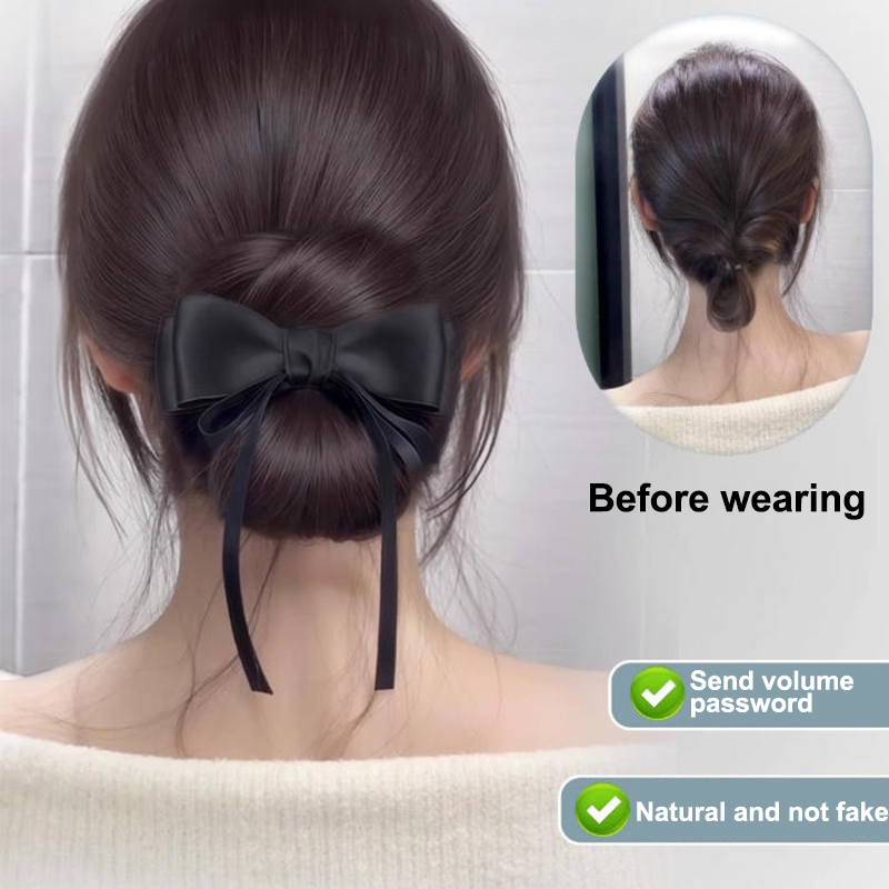 Perruque chignon basse à clipser, postiche chignon désordonné, extension de cheveux lisses pour coiffure relevée sans effort, chignon désordonné synthétique à pince pour femme