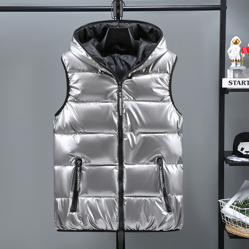 Style coréen 2025 automne hiver nouvelle mode hommes couleur unie Simple basique décontracté à la mode matelassé gilets hommes vêtements manteaux hauts