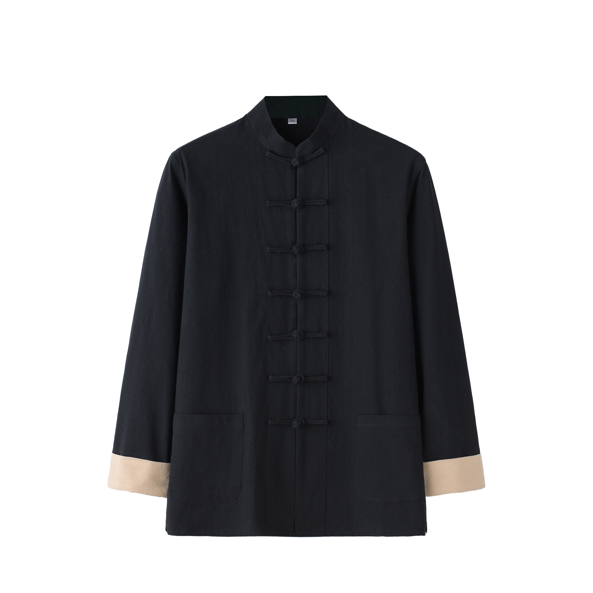 Chemise Kung Fu pour homme en coton, confortable, ample, à manches longues, boutonnée, avec poches, vêtements traditionnels chinois d'arts martiaux, costume Tang, vêtements de Tai Chi