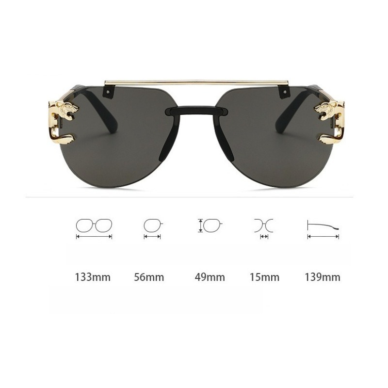 Lunettes de soleil Punk dégradées UV400, sans cadre, Vintage, pour femmes et hommes