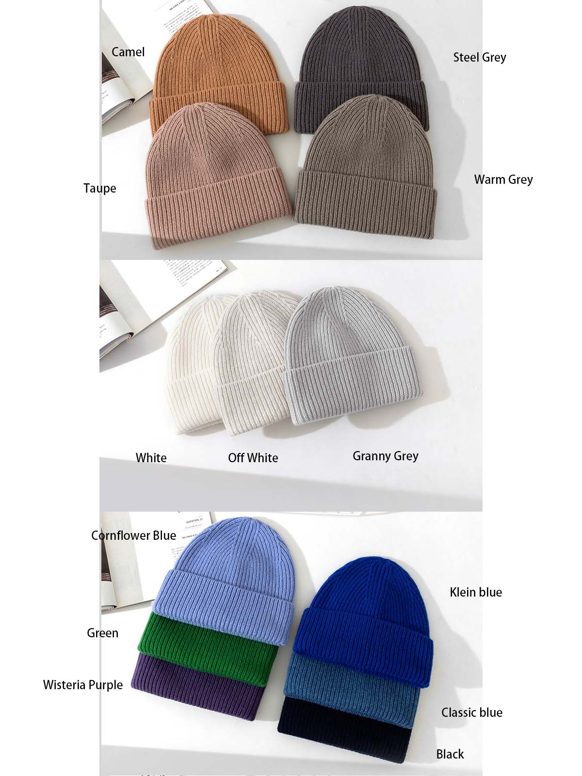 Bonnets en laine pour femmes et hommes, Bonnet tricoté, chaud d'hiver