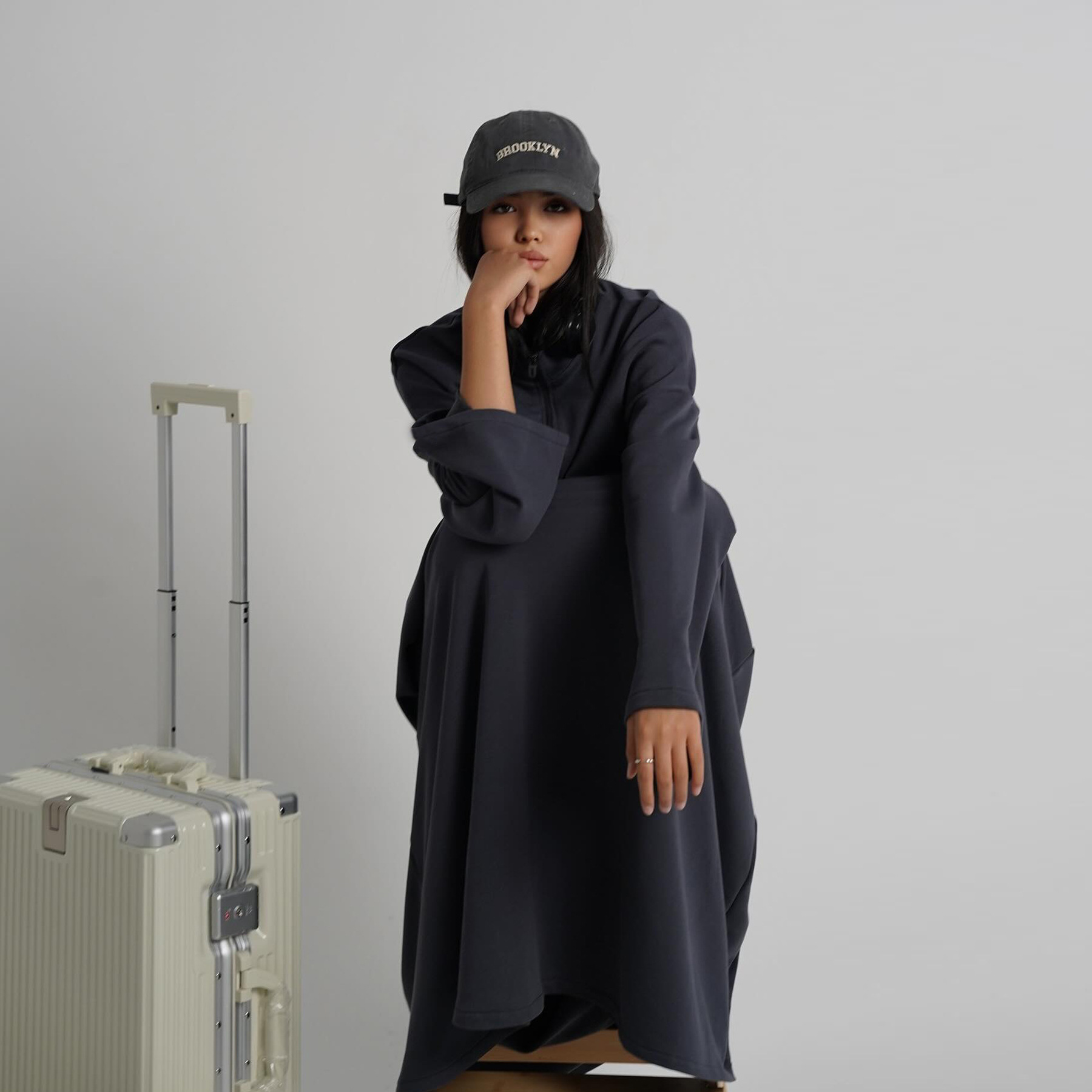 Nouvelle Arrivée 2026 Vente en Gros Grande Taille Coton Pur Hiver Automne Ensemble Coordonné Abaya Robe Femme Musulmane 2 Pièces Vêtements Islamiques