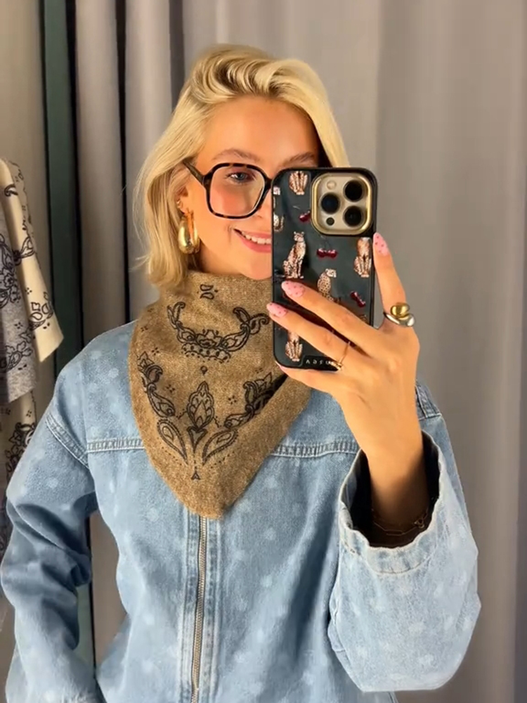 Châle décontracté pour femme, col montant, sans manches, à lacets, imprimé irrégulier, cape féminine, automne-hiver 2026, nouvelle mode vintage, tenue pour femme