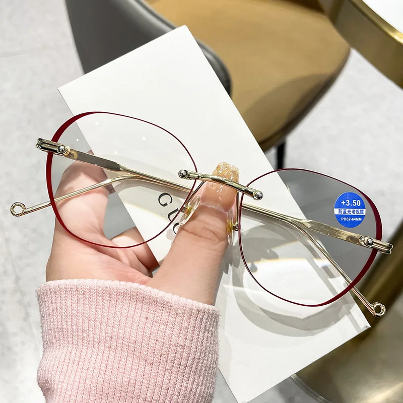 Nouveau dégradé lunettes de lecture unisexe femmes Anti rayon bleu presbytie lunettes de soleil dames PC lentille cadre hypermétropie sans cadre lunettes