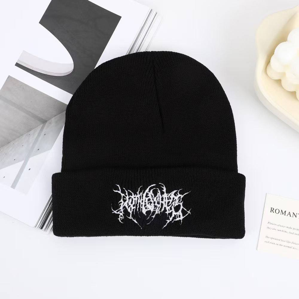 Chapeau tricoté brodé personnalisé pour homme, style streetwear hip-hop