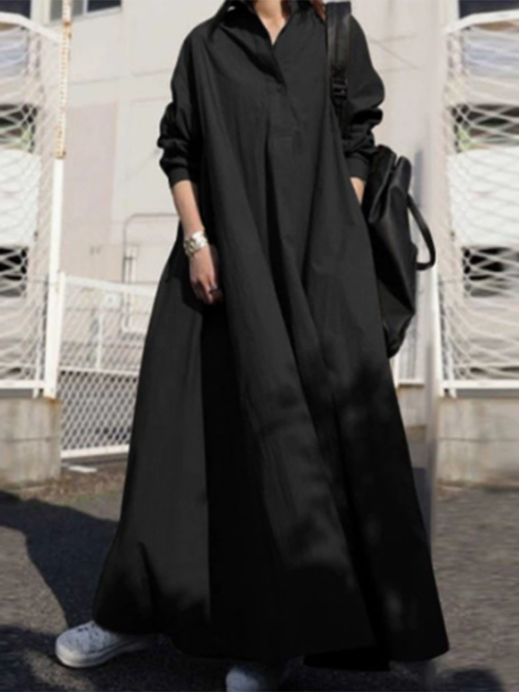 Robe ample décontractée pour femmes, mode solide, manches longues, pull, robes de vacances, bureau, vêtements de printemps