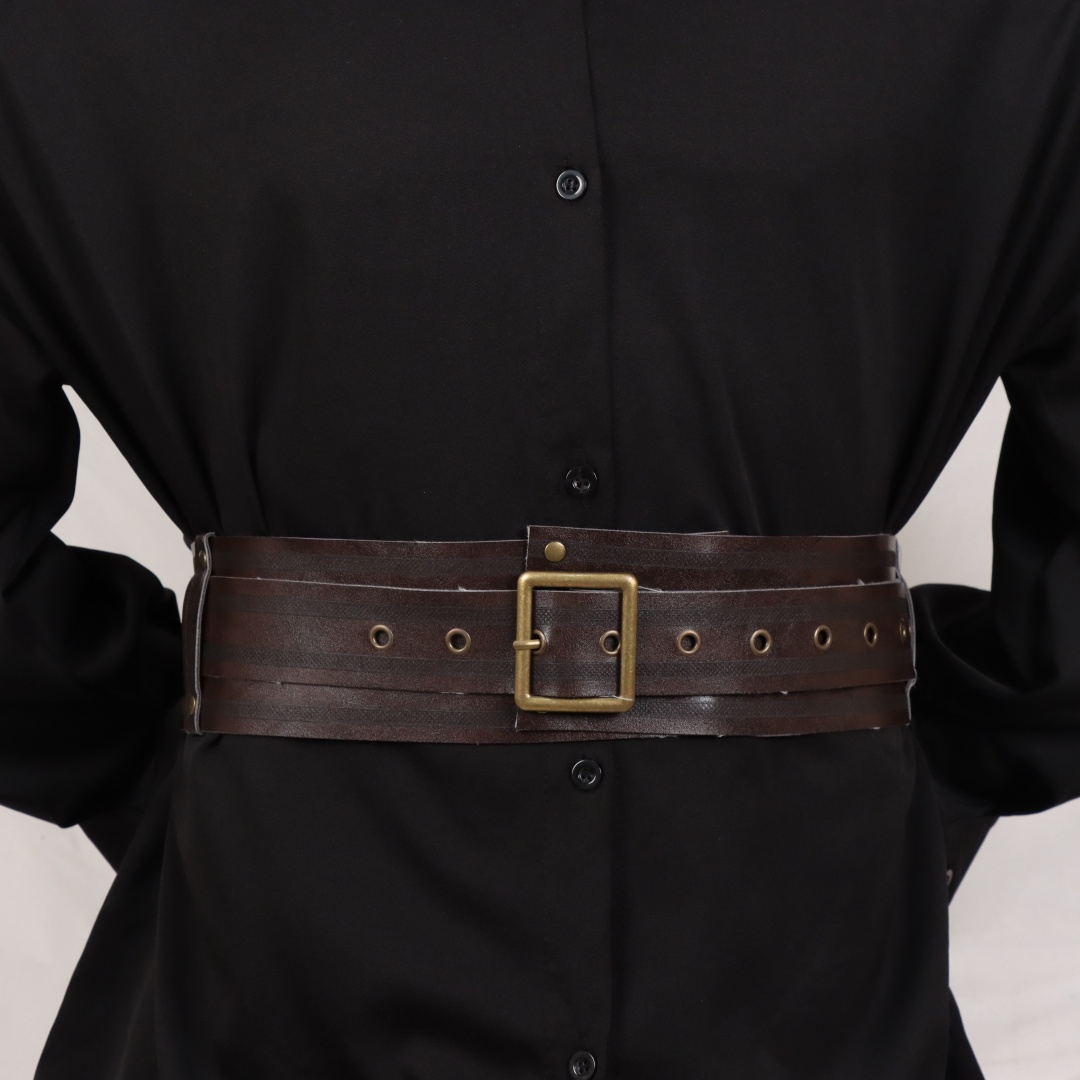 Ceinture large pour femme en cuir PU gothique, style corset sous-poitrine, couleur unie, réglable, accessoire vestimentaire