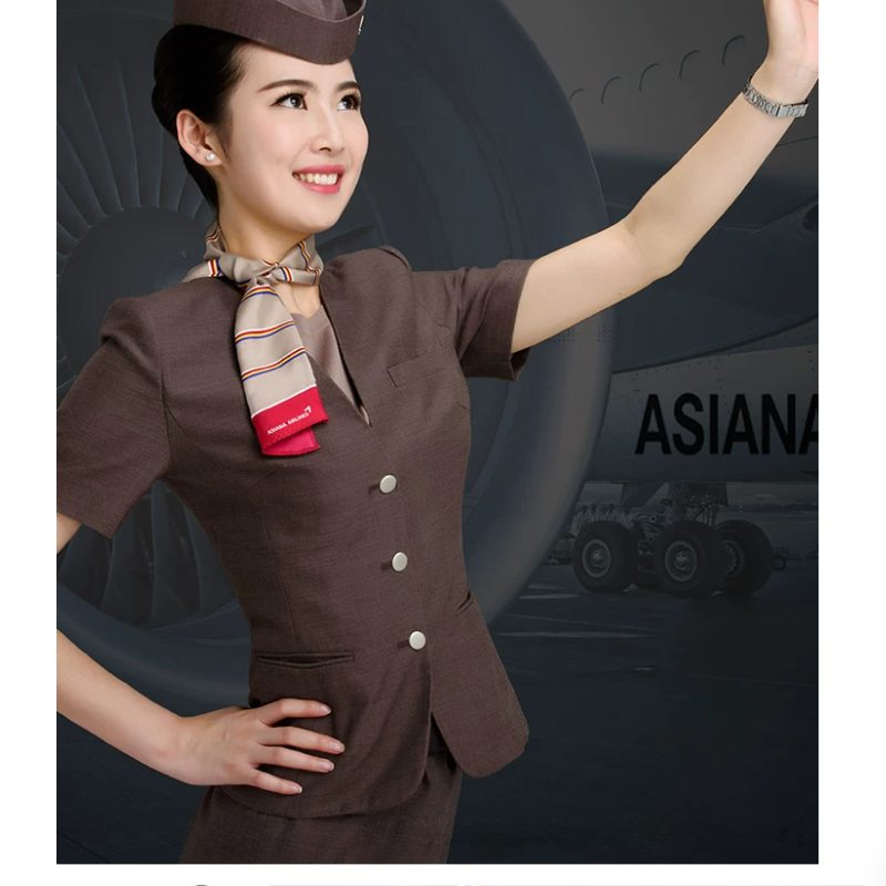 Tenue professionnelle d'hôtesse de l'air Asiana, vêtements de travail d'été pour femmes, hôtel