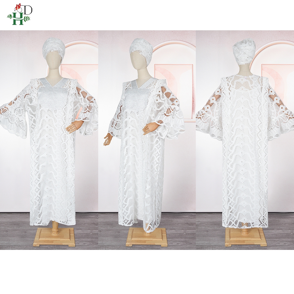 2025 nouvelle robe africaine grande taille pour les femmes élégant dubaï turquie vêtements de fête de mariage 2 pièces robe église dentelle blanche Ihram vêtements
