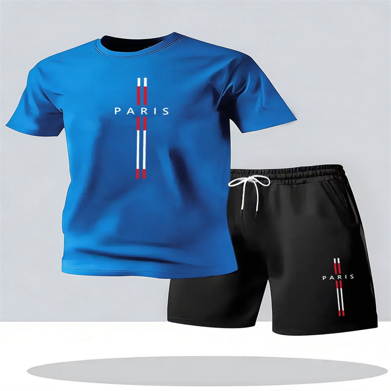 Ensemble Sportif Homme Nouvelle Collection 2026 – T-shirt Sportif et Short à Col Rond Manches Courtes – Ensemble 2 Pièces