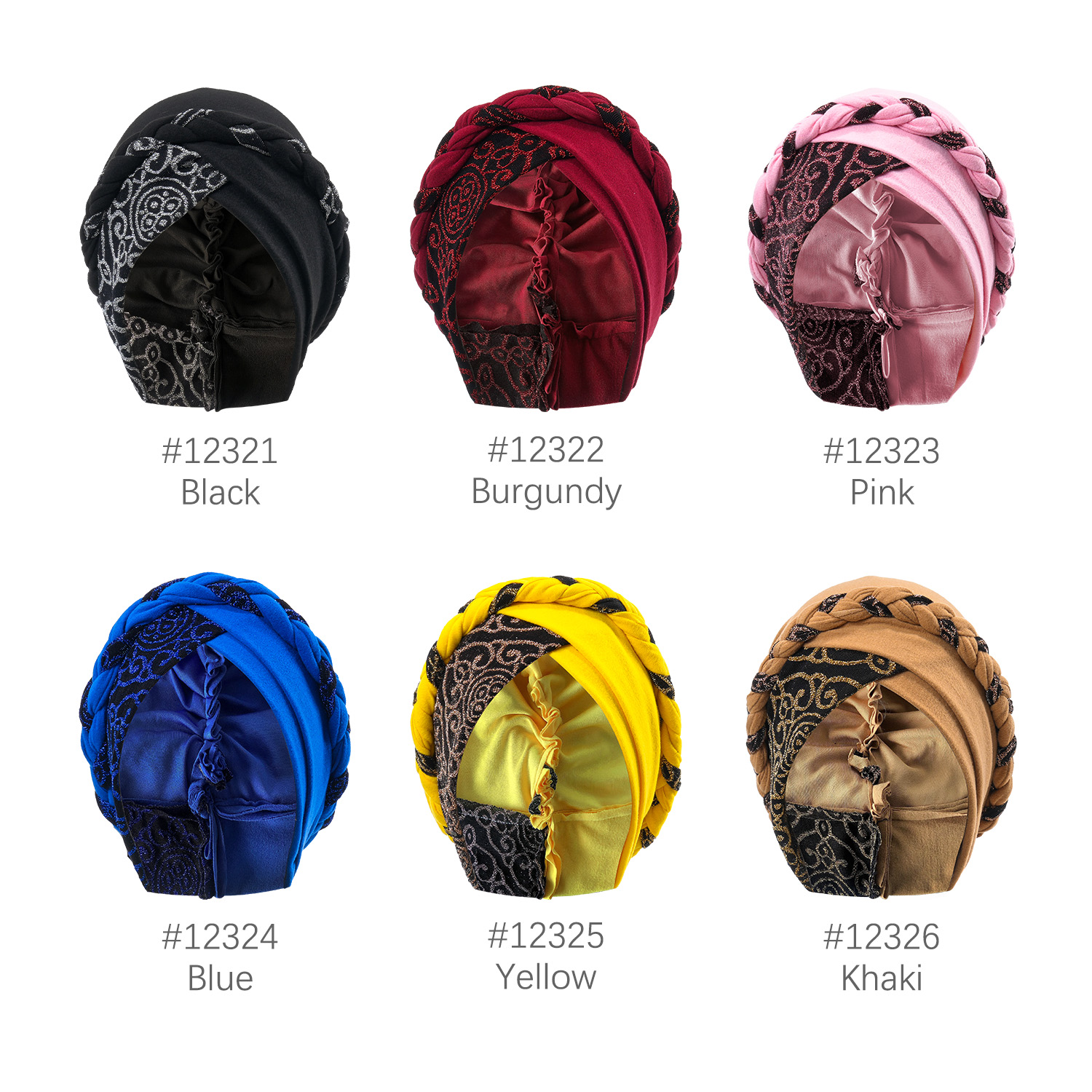 Turban à Tête Ronde pour Femme Musulmane, Bonnet Imprimé Tressé, Décor Arabe, Hijabs à la Mode, Couverture de Sauna
