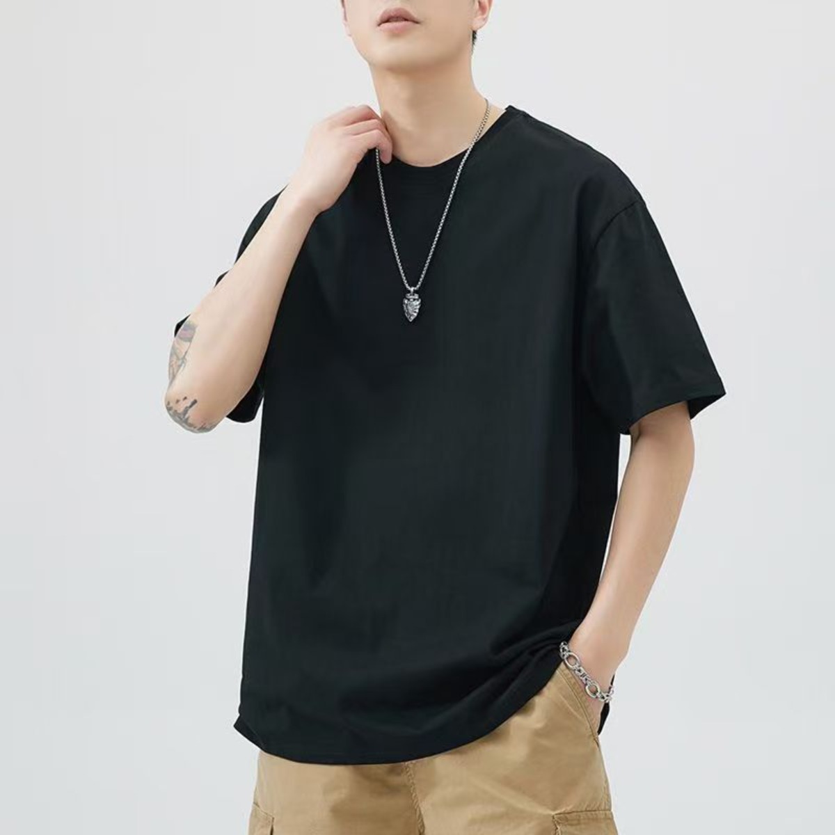 T-shirt Homme Nouvelle Collection Été – Hauts Unis Classiques pour le Quotidien – T-shirts Basiques à Col Rond et Manches Courtes – Hauts Blancs
