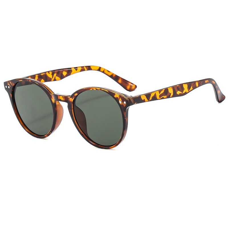 1 paire de lunettes de soleil haut de gamme à monture ronde, protection UV, légères et confortables, parfaites pour la photographie en vacances