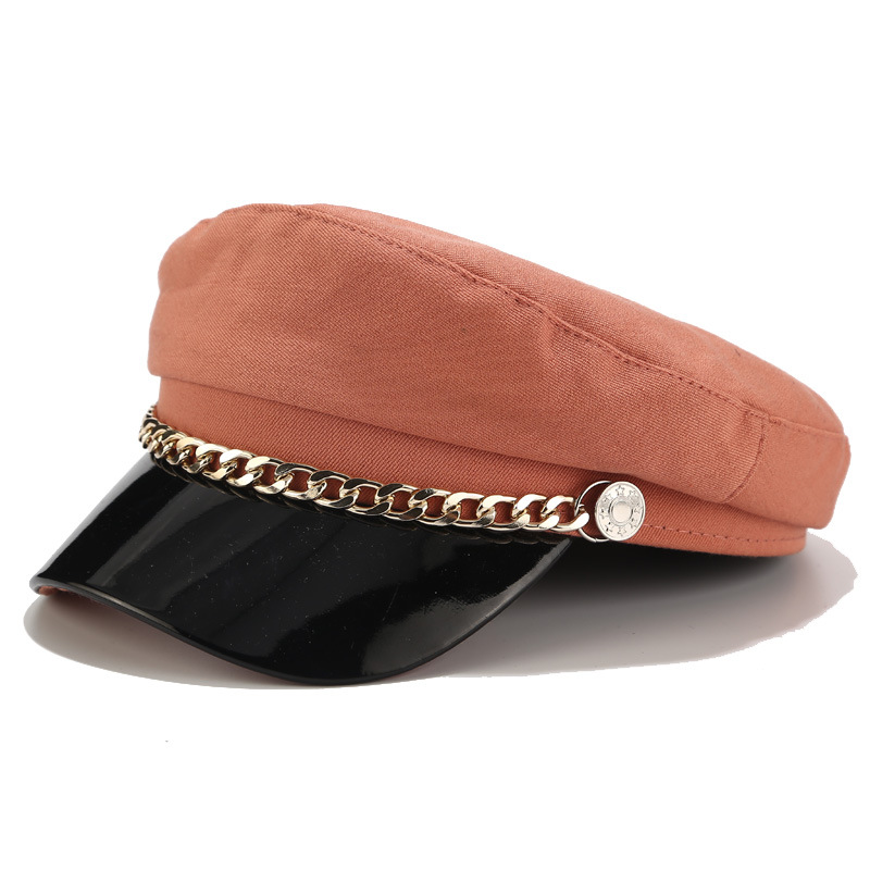 Béret tendance en cuir Pu pour femmes, casquette militaire décontractée, casquette plate de camionneur de capitaine, chapeaux octogonaux de peintre de cadets de voyage