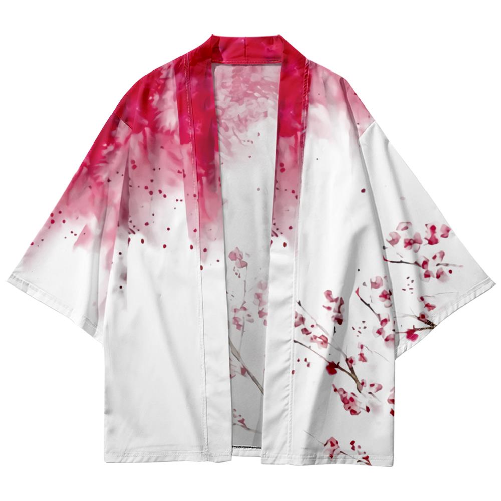 Kimono japonais pour homme, chemise à imprimé floral vintage, vêtements Harajuku, cardigan pour homme, kimono traditionnel Haori pour femme