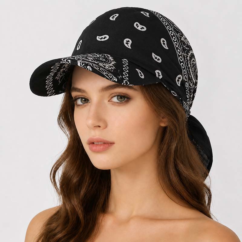 Casquette de baseball en coton léger à motif cachemire pour femmes et hommes, chapeau de soleil décontracté pour le printemps et l'été, style turban pour l'extérieur