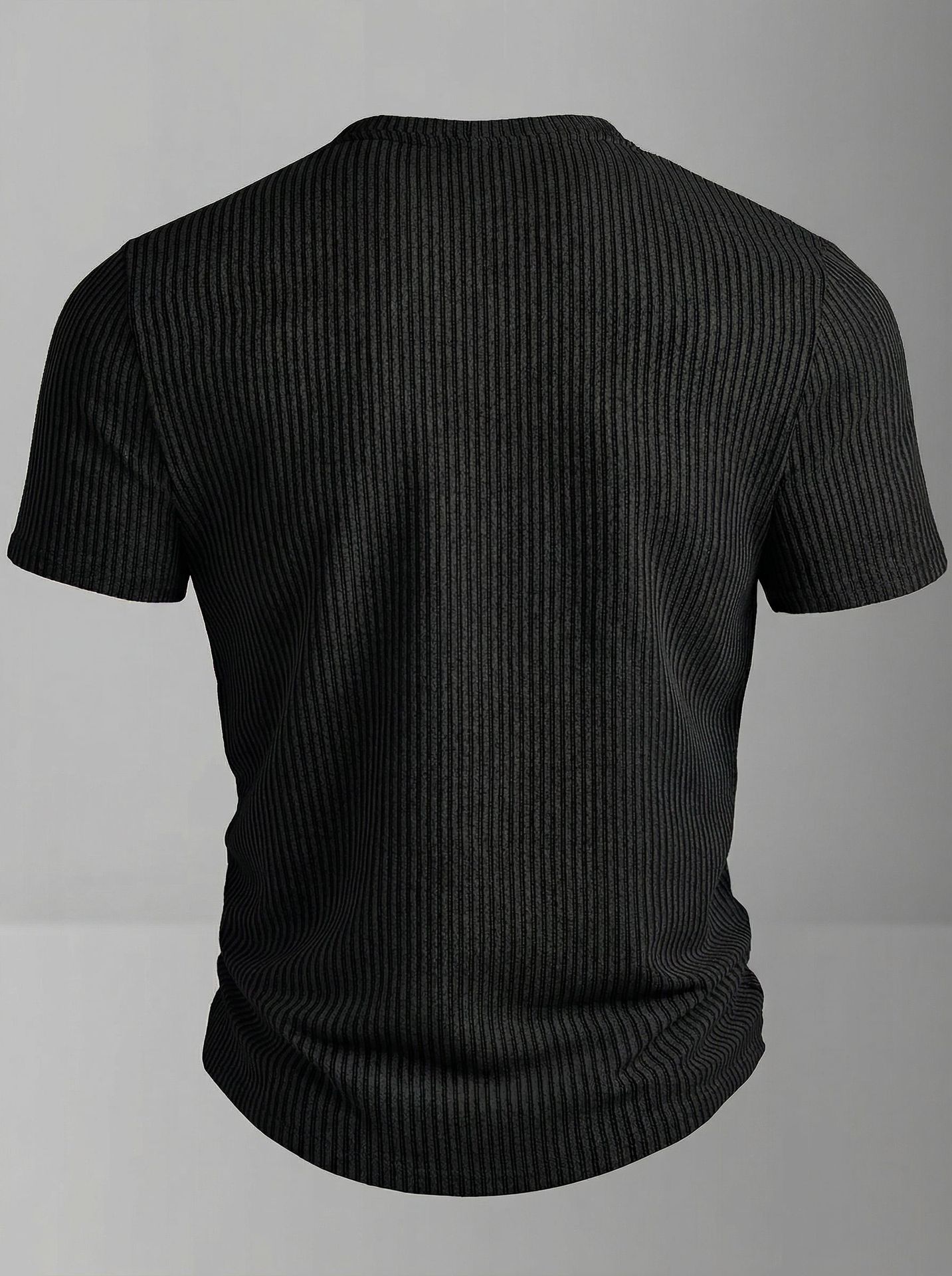 T-shirt vintage pour homme, couleur unie, manches courtes, polo, chemises Henry, tee-shirt décontracté d'été, confortable, vêtements pour homme
