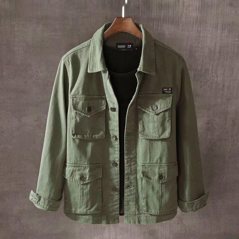 Vestes délavées pour hommes, marque tendance, vestes de travail décontractées, amples, printemps-automne, hauts de Style japonais
