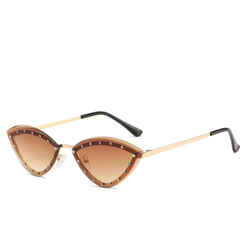 Lunettes de soleil à monture métallique œil de chat pour femmes et hommes, ovales, Vintage, nuances féminines, lunettes de soleil elliptiques pour femmes