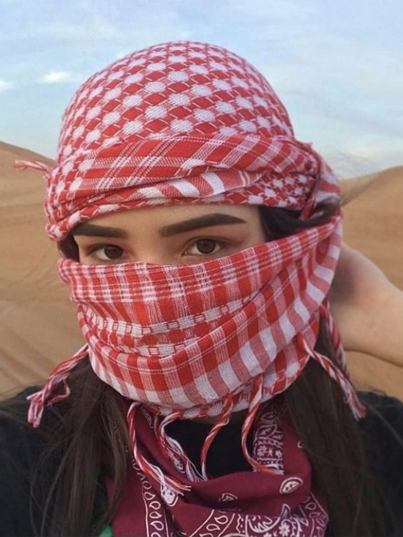 Foulard carré du désert, Protection solaire arabe, coupe-vent, unisexe, châle à pampilles, accessoires Abaya, voile Hijab pour femmes, à la mode