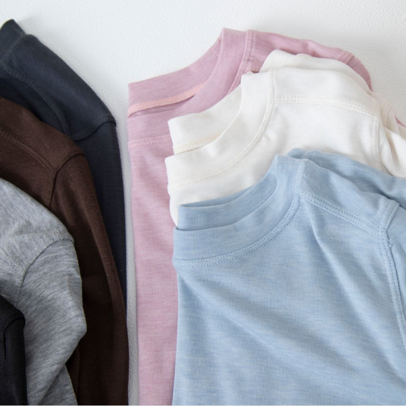 T-shirt à manches longues pour femmes, épissure de laine de soie, haut fin, doux, cireux, couleur unie, printemps été