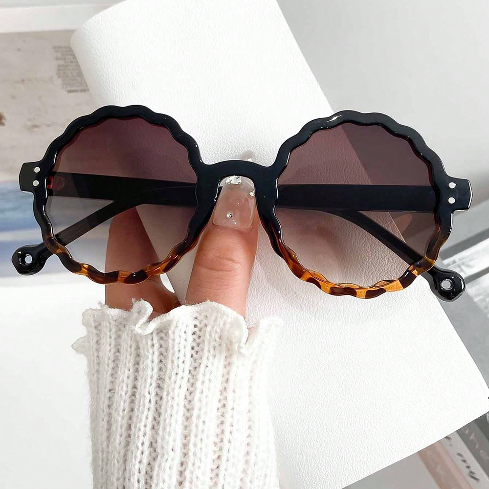 Lunettes de soleil rondes Vintage pour femmes et hommes, petite monture, pare-soleil à fleurs, pour vacances, voyage, décoration de plage, accessoires
