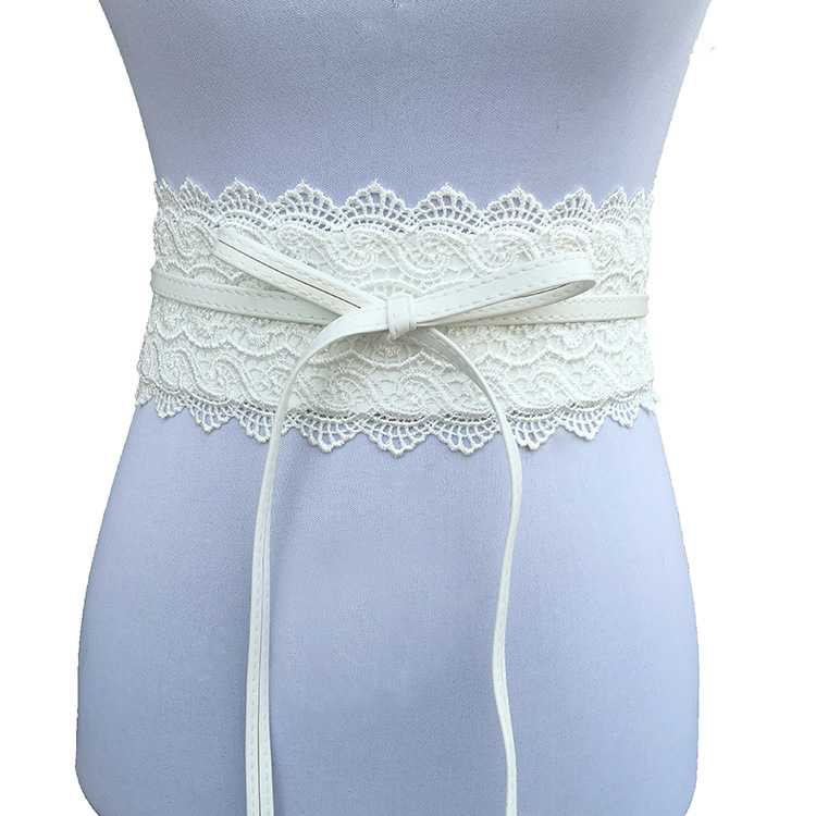 Ceinture en dentelle avec nœud pour femmes, Corset large, jupe pour robe de mariée, ceinture décorative
