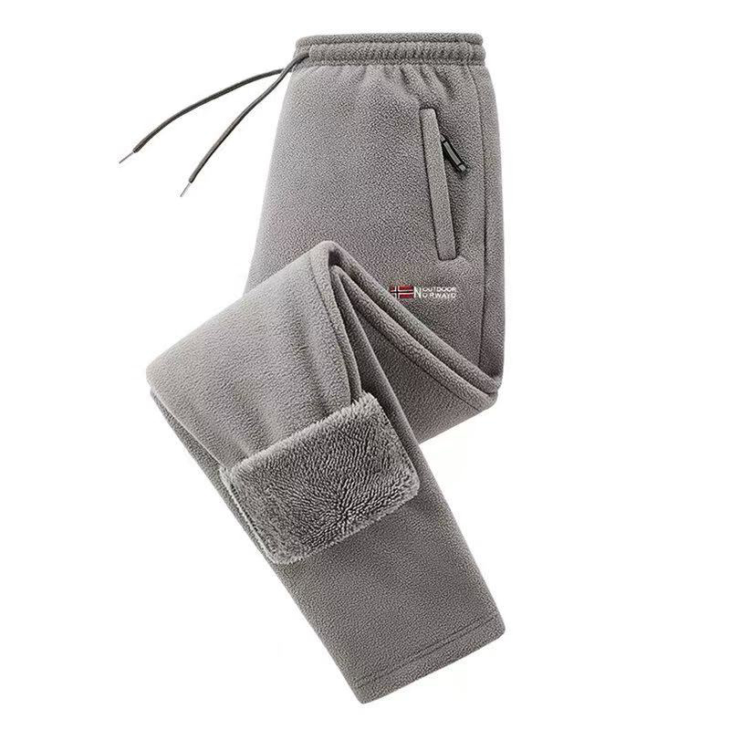 Hommes polaire épaississement pantalons décontractés Winte coupe-vent garder au chaud confort solide pantalon droit nouvelle mode polyvalent pantalons de survêtement hommes