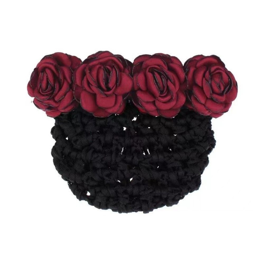 Filet de couverture de chignon français pour femmes, barcordon de nœud, pince à cheveux, nœud, ruban de fleur, accessoires pour cheveux pour banques, hôtels, personnel