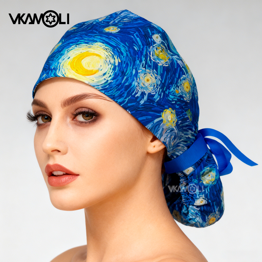 Médical avec doublure en satin pour cheveux longs, chapeau de gommage pour médecin et infirmière, casquette de gommage pour dames