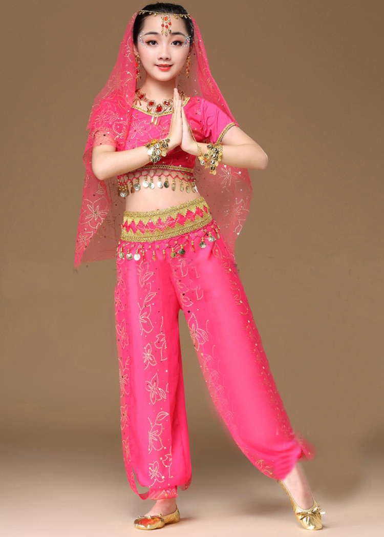 Costumes de danse orientale filles egypte enfant Costumes de danse du ventre ensemble égyptien Bollywood indien vêtements de danse du ventre inde 3 couleurs