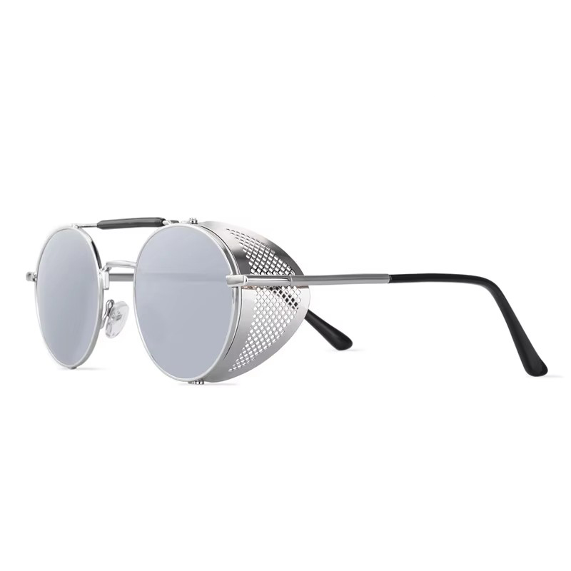 Lunettes de soleil rondes Steampunk pour hommes et femmes, en métal, Design de marque, Vintage, haute qualité, UV400 Gafas, nouvelle collection