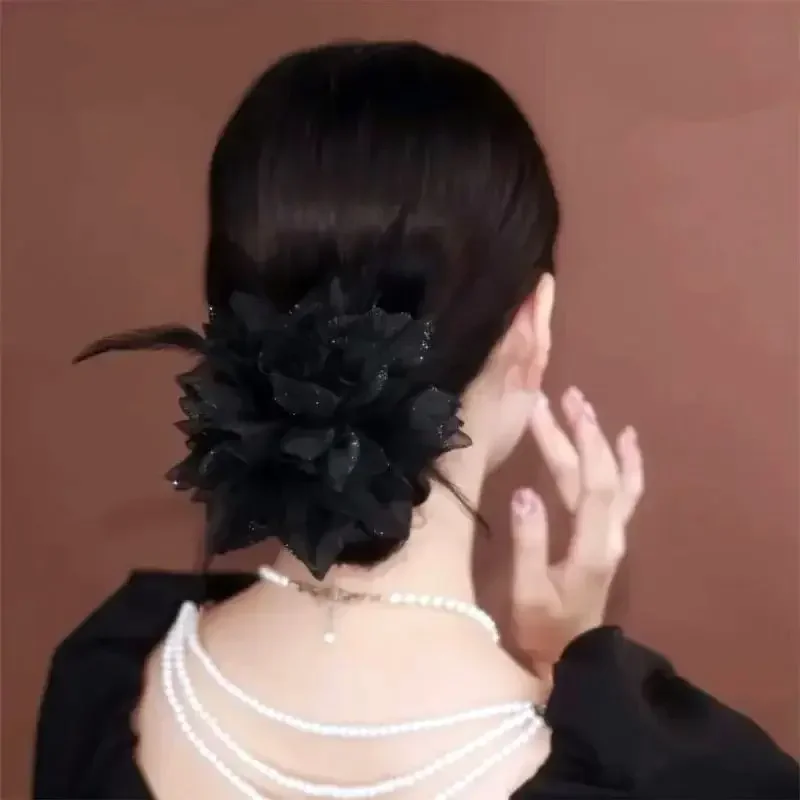 Grand bandeau de cheveux à haute élasticité, fleur élégante, ciel étoilé doré, Volume de cheveux, bandeau à bulles pour femmes