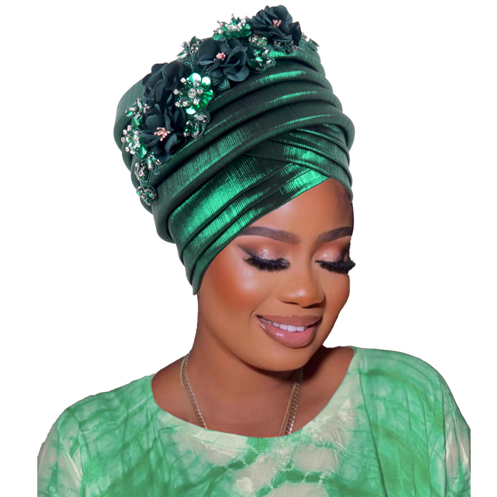 Nigeria Auto Gele Headtie déjà fabriqué Geles de mariage femme bandeau diamant fleur 2025 nouveau bonnet de Turban pour femmes africaines