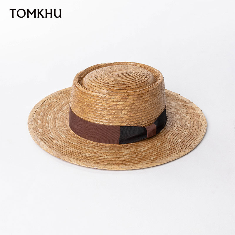 Chapeau de paille tissé bicolore, feuilles de tournesol tissées à la main pour femmes et hommes, chapeau de plage Vintage décontracté à grand bord pour l'extérieur, été